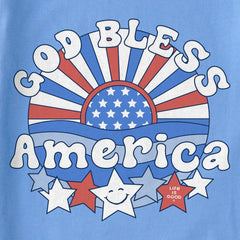 Women's God Bless America Short Sleeve Crusher Boxy Tee
