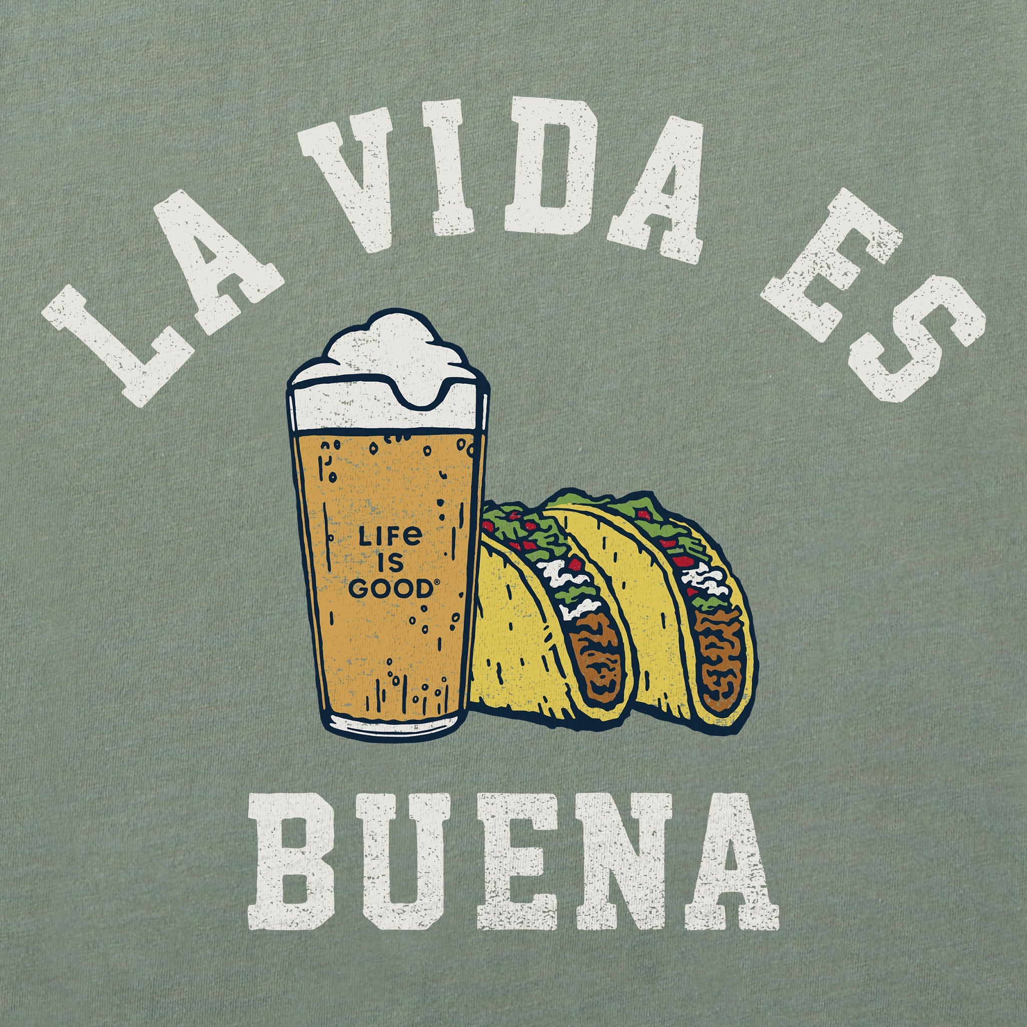 Women's La Vida Tacos and Beer Short Sleeve Crusher Boxy Tee