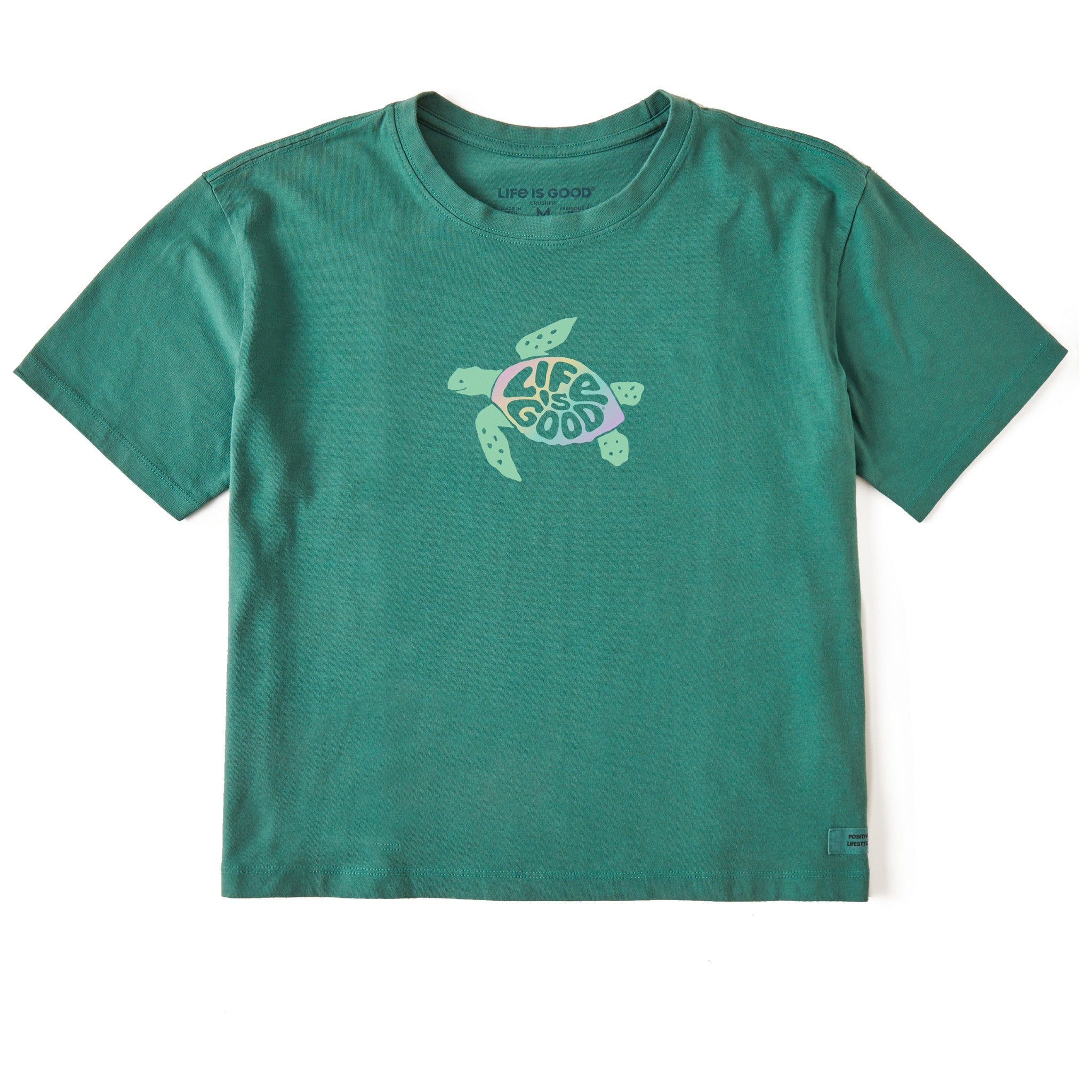 Women's Groovy Turtle Short Sleeve Crusher Boxy Tee