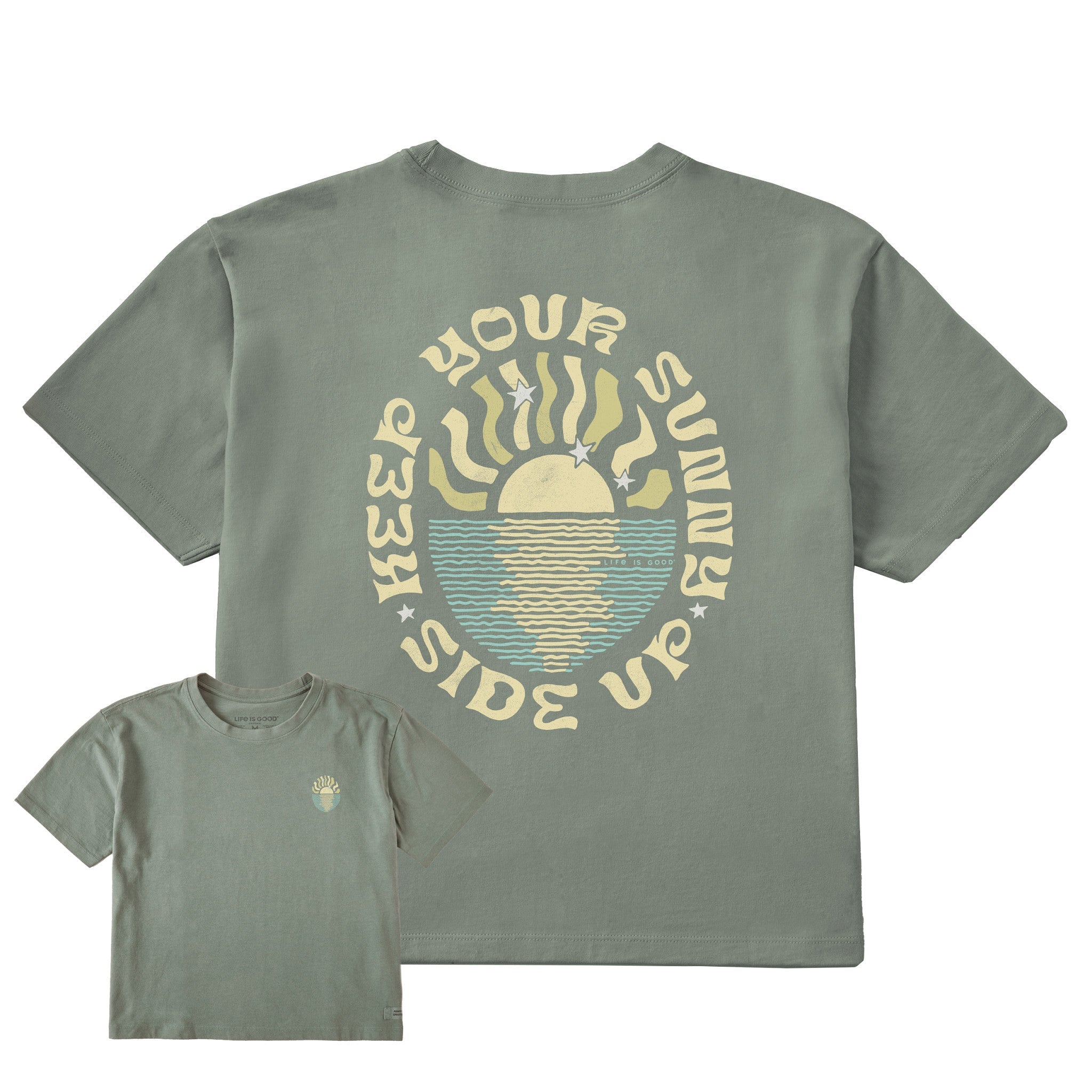 Women's Keep Your Sunny Side Up Short Sleeve Crusher Boxy Tee