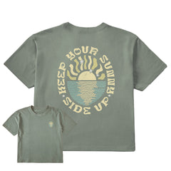 Women's Keep Your Sunny Side Up Short Sleeve Crusher Boxy Tee