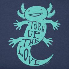 Kids Turn Up The Love Axolotl Short Sleeve Crusher Tee