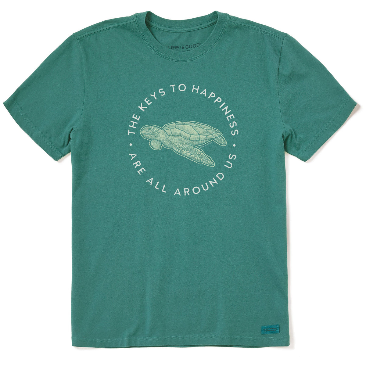 Men's Keys to Happiness Turtle Short Sleeve Crusher Tee