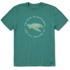 Men's Keys to Happiness Turtle Short Sleeve Crusher Tee