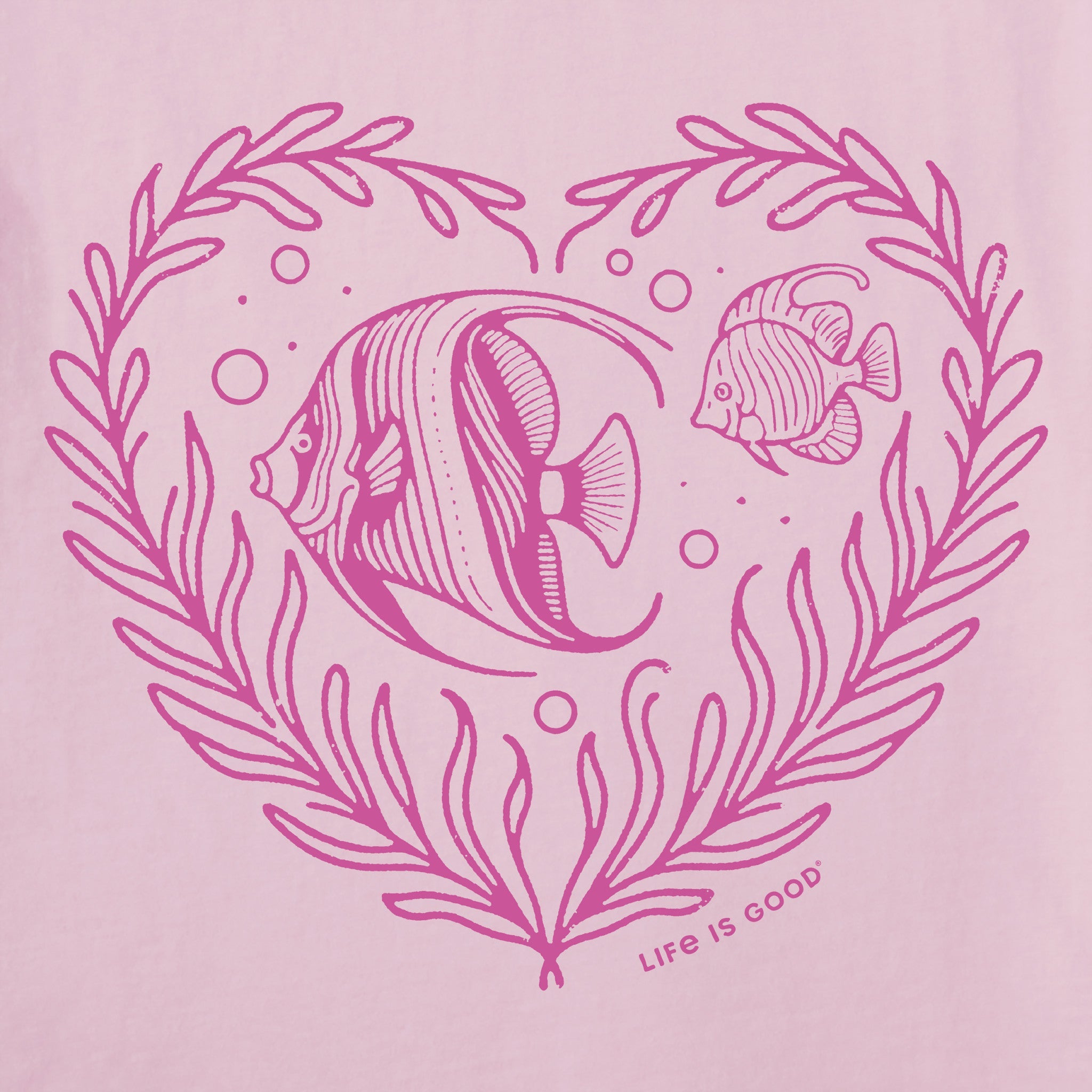Women's Angelfish Heart Short Sleeve Crusher Vee