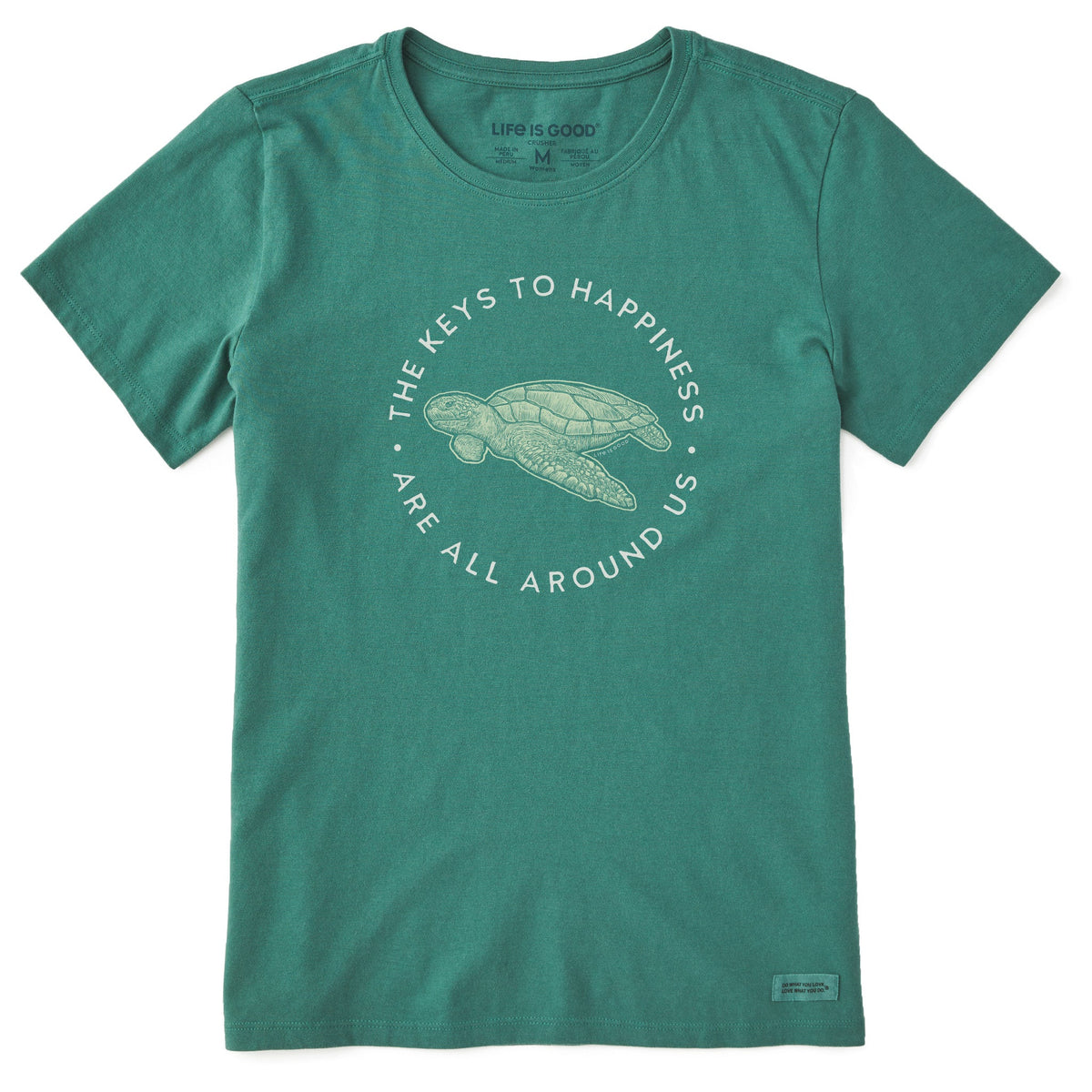 Women's Keys to Happiness Turtle Short Sleeve Crusher Tee