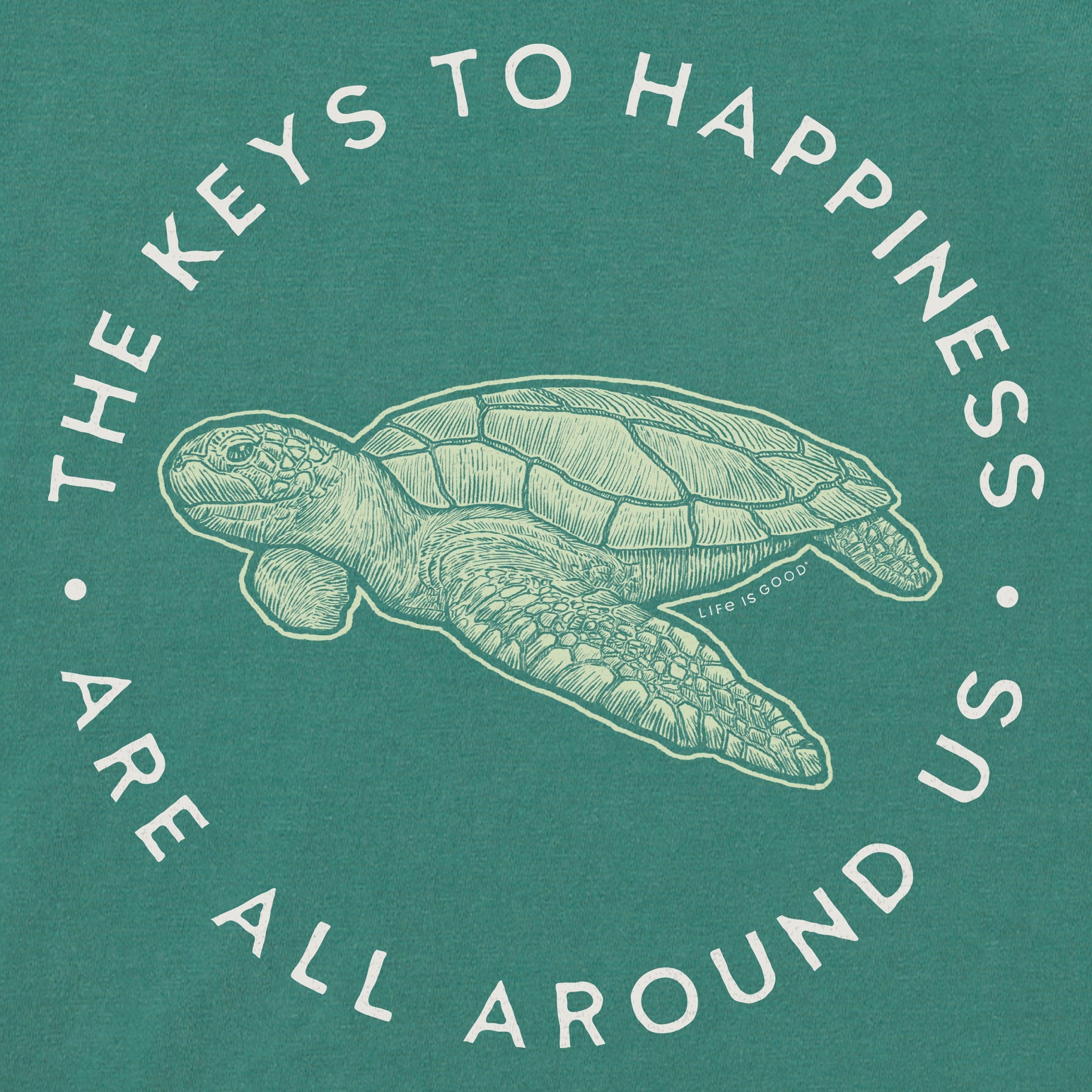 Women's Keys to Happiness Turtle Short Sleeve Crusher Tee