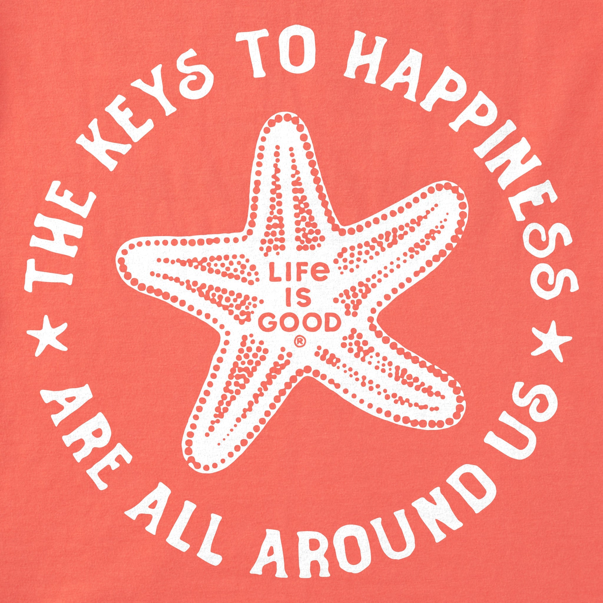 Women's Keys to Happiness Starfish Short Sleeve Crusher Tee