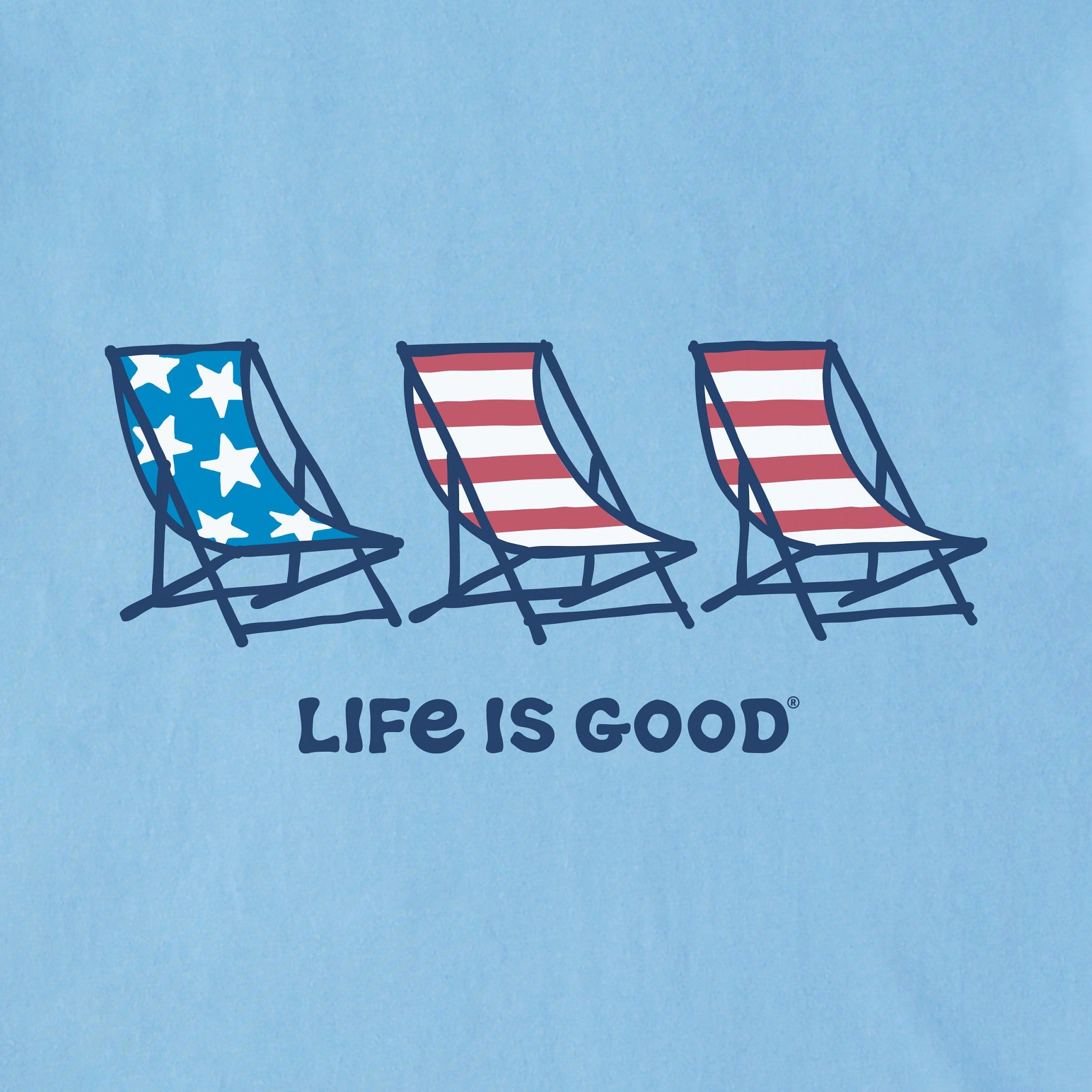 Men's Flag Beach Chairs Short Sleeve Tee