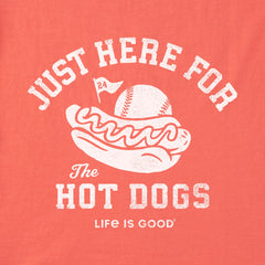 Women's Here for the Hot Dogs Baseball Short Sleeve Crusher Boxy Tee