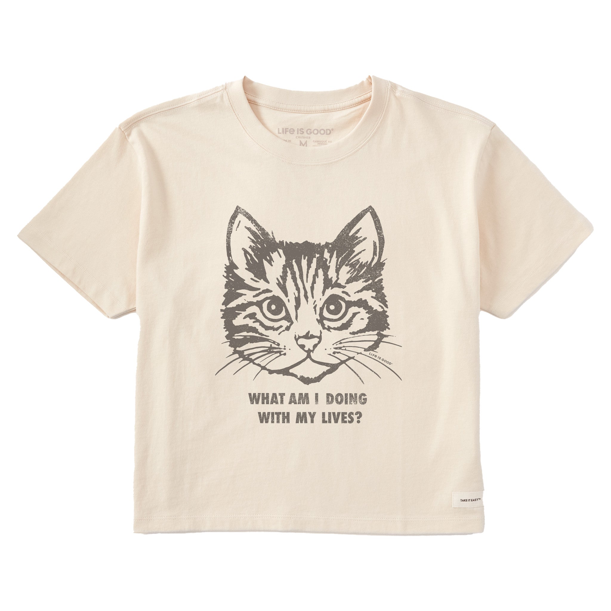 Women's Cat Lives Short Sleeve Crusher Boxy Tee