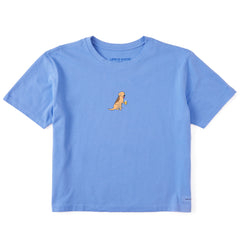 Women's Cold Beer Dog Short Sleeve Crusher Boxy Tee