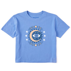 Women's Celestial Eye Short Sleeve Crusher Boxy Tee