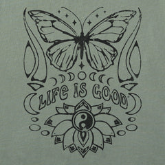 Women's Butterfly Yin Yang Short Sleeve Crusher Boxy Tee