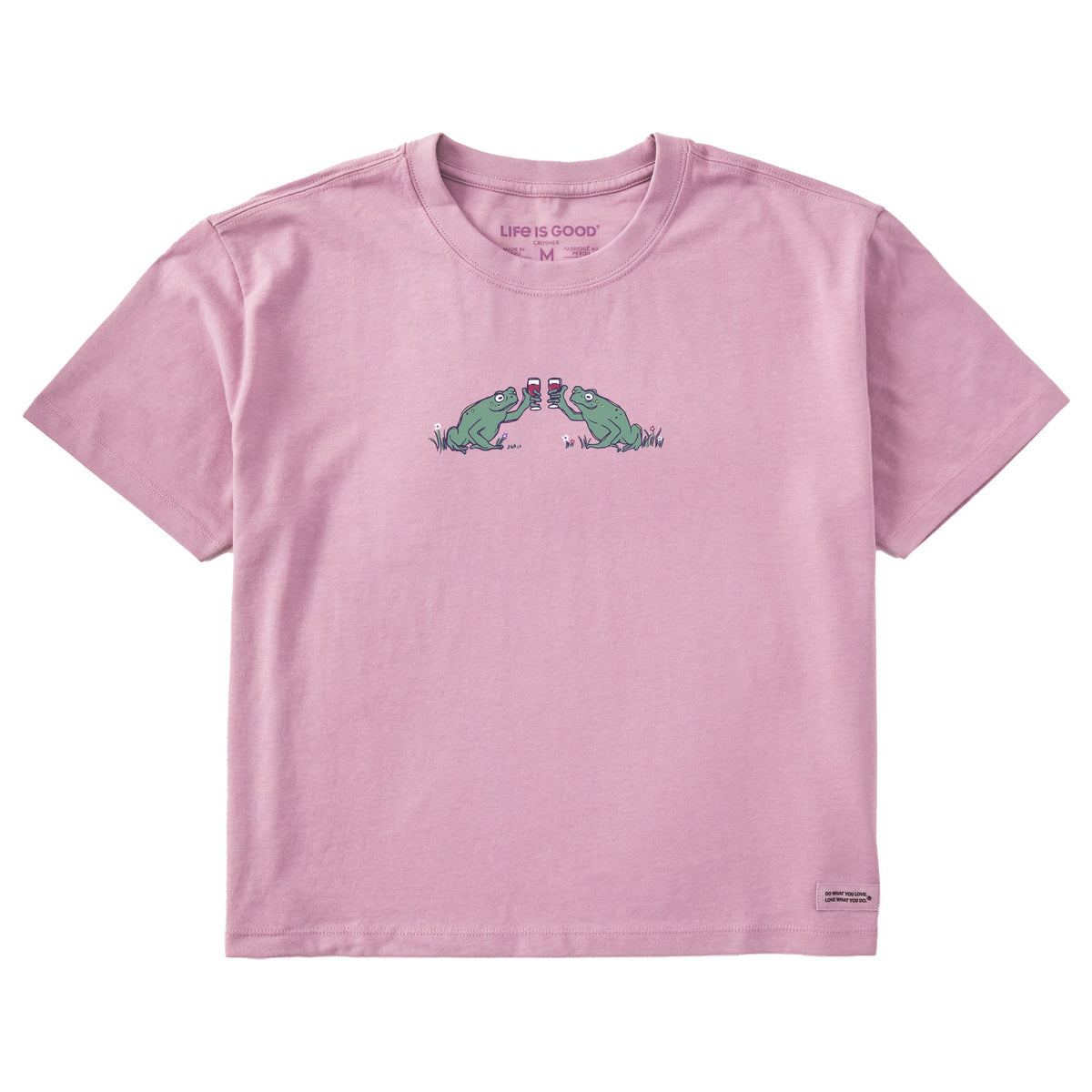 Women's Frog Cheers Short Sleeve Crusher Boxy Tee