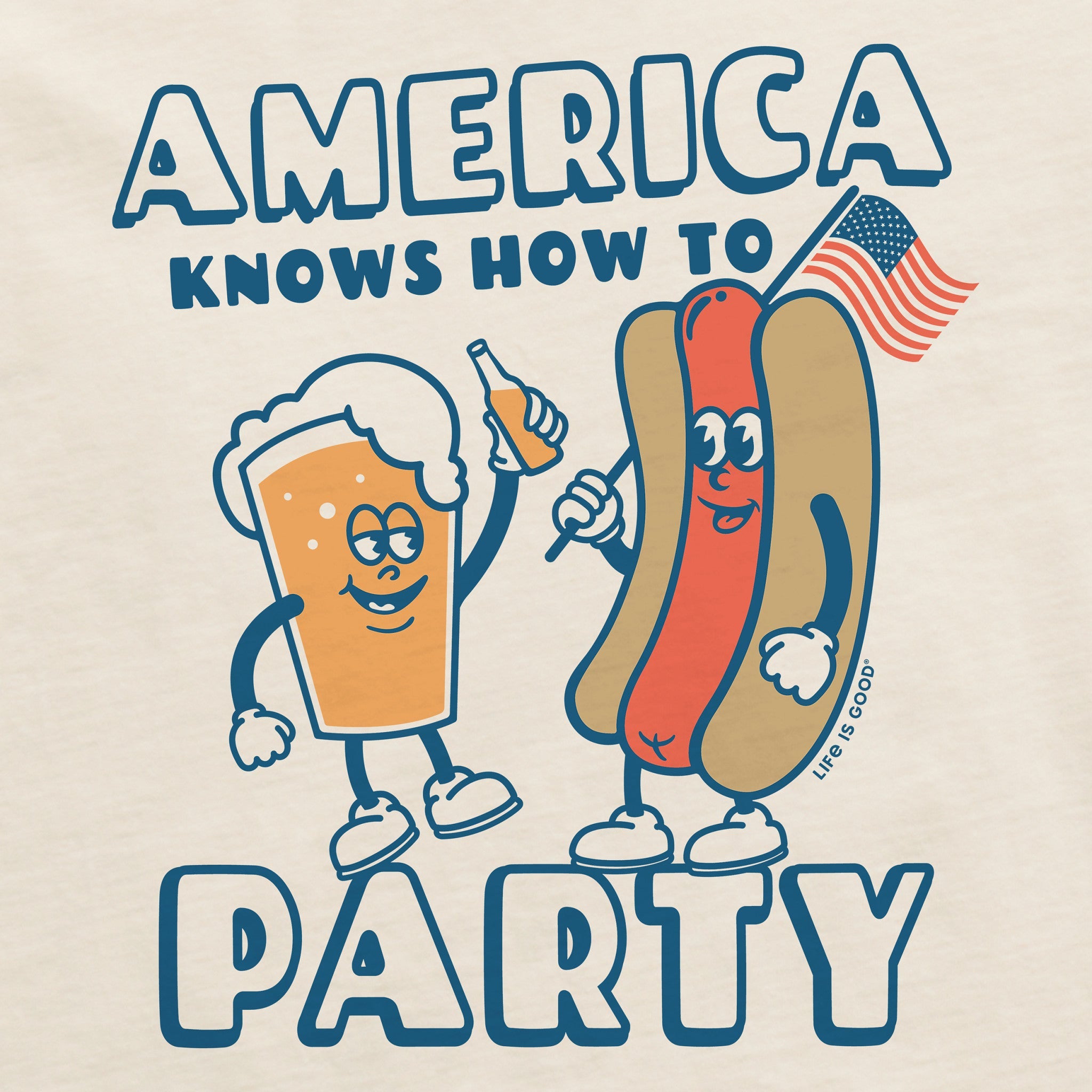 Men's America Knows How to Party Short Sleeve Crusher Tee