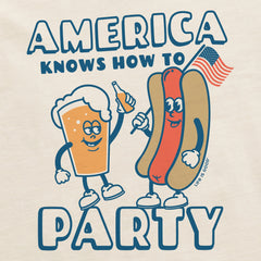 Men's America Knows How to Party Short Sleeve Crusher Tee