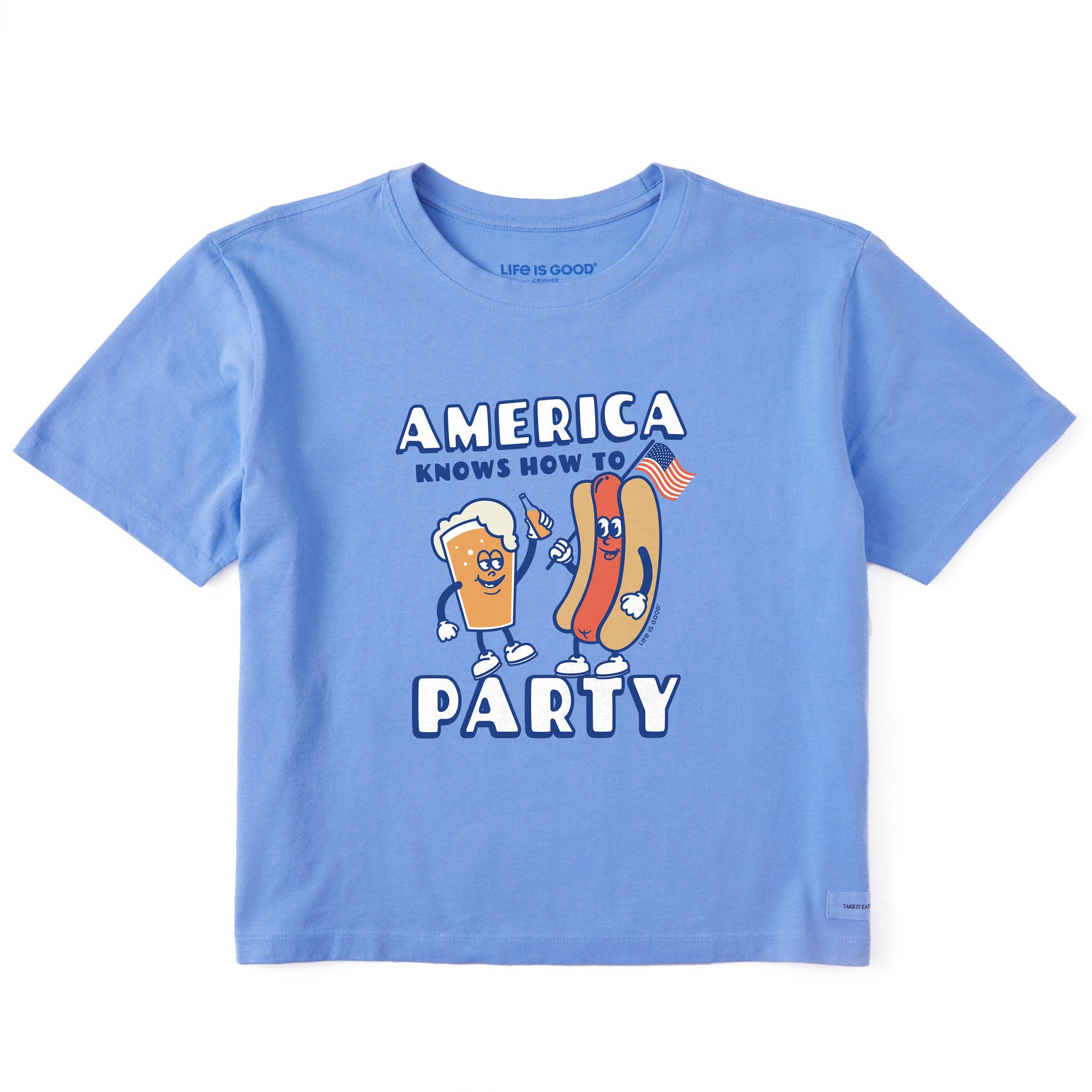 Women's America Knows How to Party Short Sleeve Crusher Boxy Tee