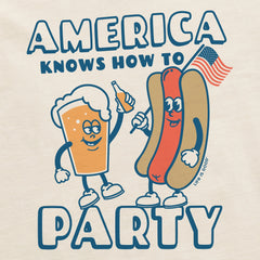 Women's America Knows How to Party Short Sleeve Crusher Tee