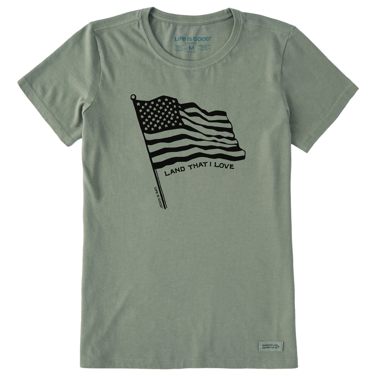 Women's Land that I Love Flag Short Sleeve Crusher Tee