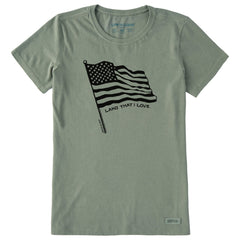 Women's Land that I Love Flag Short Sleeve Crusher Tee
