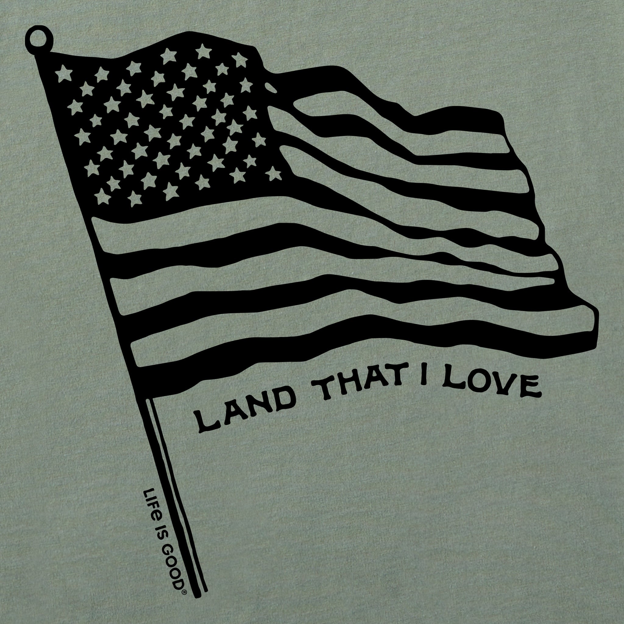 Women's Land that I Love Flag Short Sleeve Crusher Tee