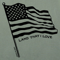 Women's Land that I Love Flag Short Sleeve Crusher Tee