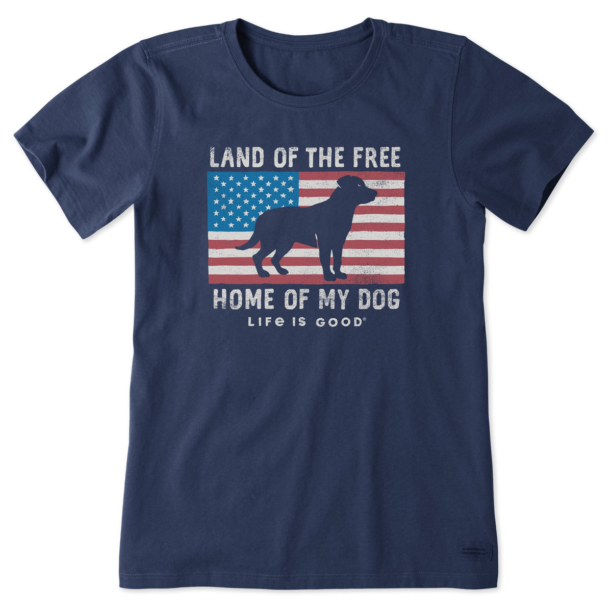 Women's Home of My Dog USA Flag Short Sleeve Tee
