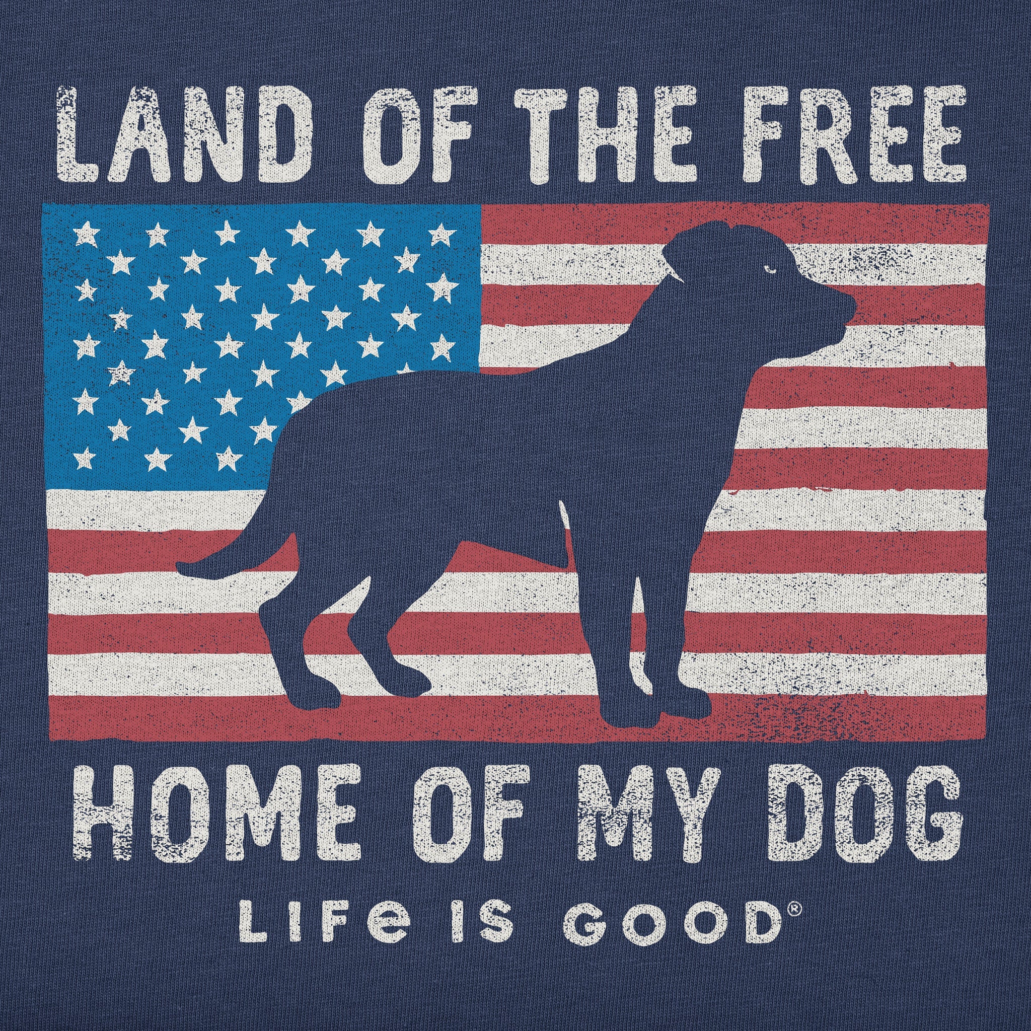 Women's Home of My Dog USA Flag Short Sleeve Tee