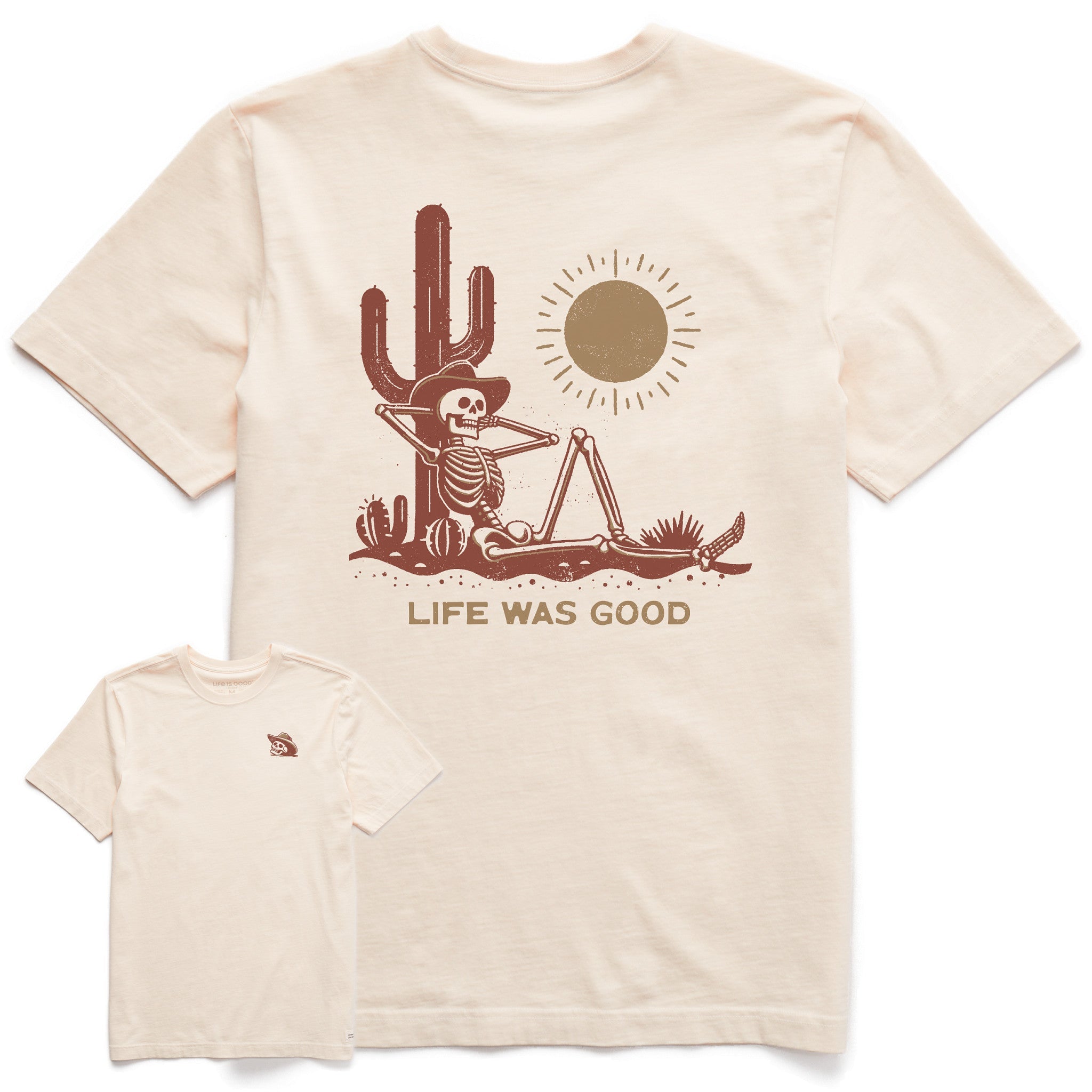 Men's Life was Good Cowboy Skull Short Sleeve Tee