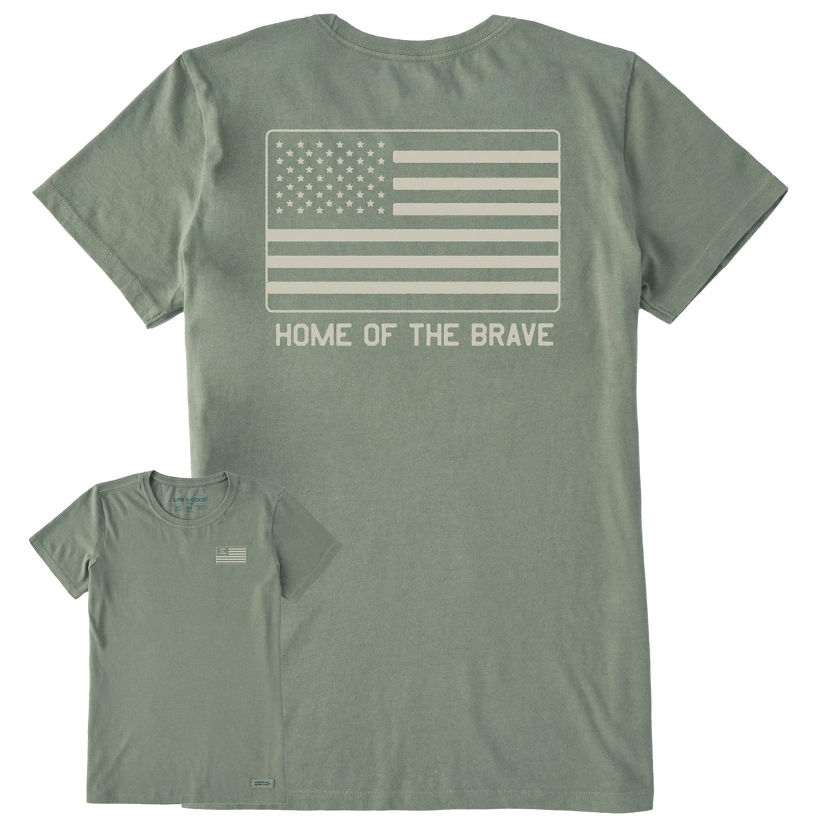 Women's Home of the Brave Flag Short Sleeve Crusher Tee