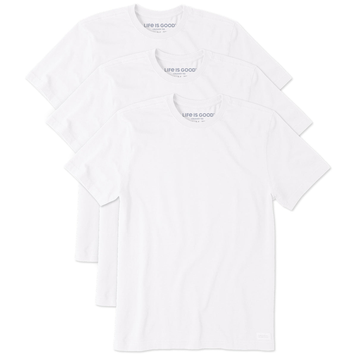 Men's Solid 3 Pack Crusher Crew - White