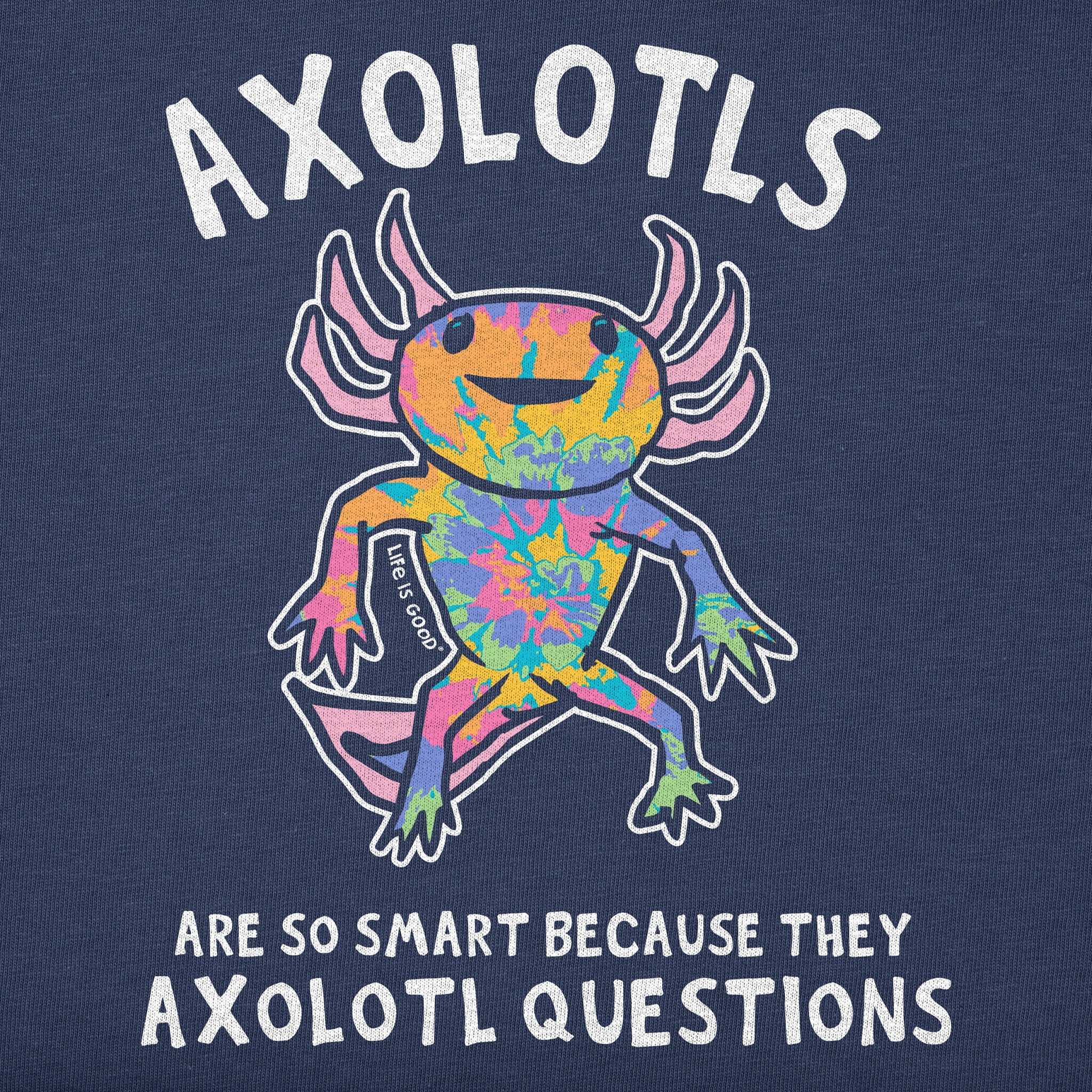 Kids Tie Dye Axolotl Questions Short Sleeve Crusher Tee