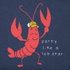 Kids Quirky Party Like a Lobstar Short Sleeve Crusher Tee