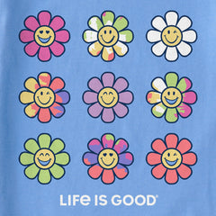 Kids Tie Dye Smile Daisies Short Sleeve Crusher Tee