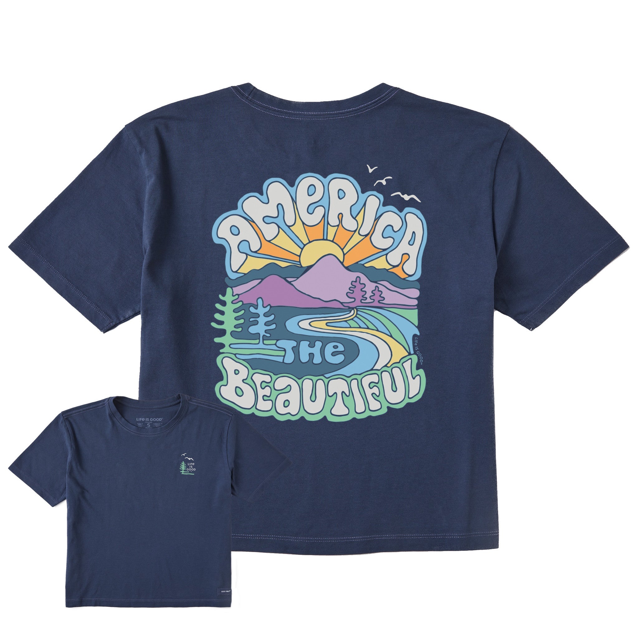 Women's America the Beautiful Short Sleeve Crusher Boxy Tee