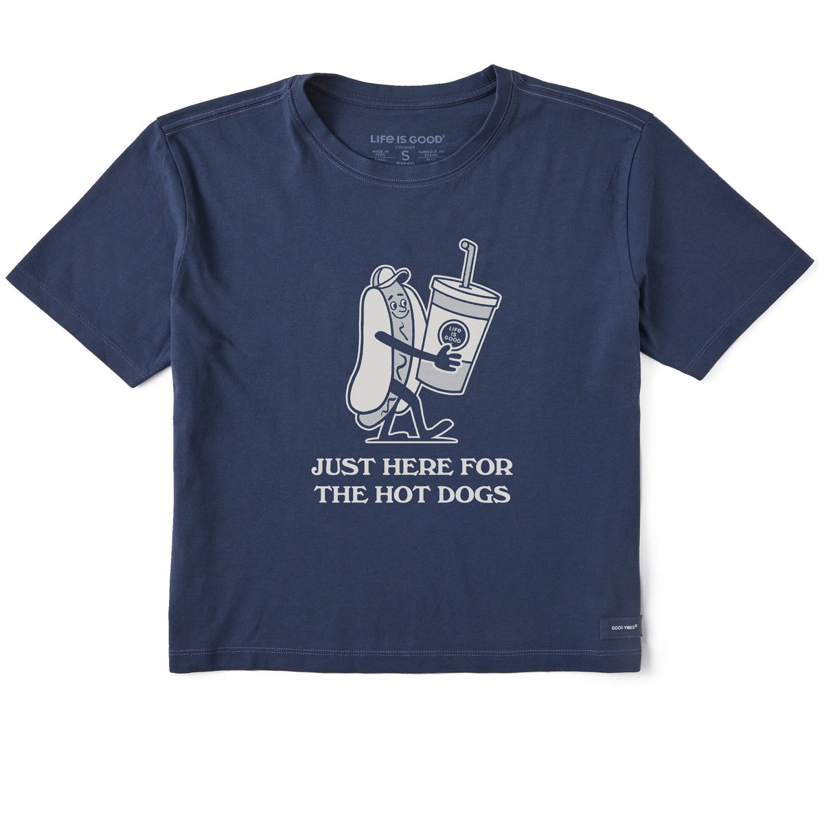 Women's Here for the Hotdogs Short Sleeve Crusher Boxy Tee
