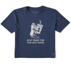 Women's Here for the Hotdogs Short Sleeve Crusher Boxy Tee