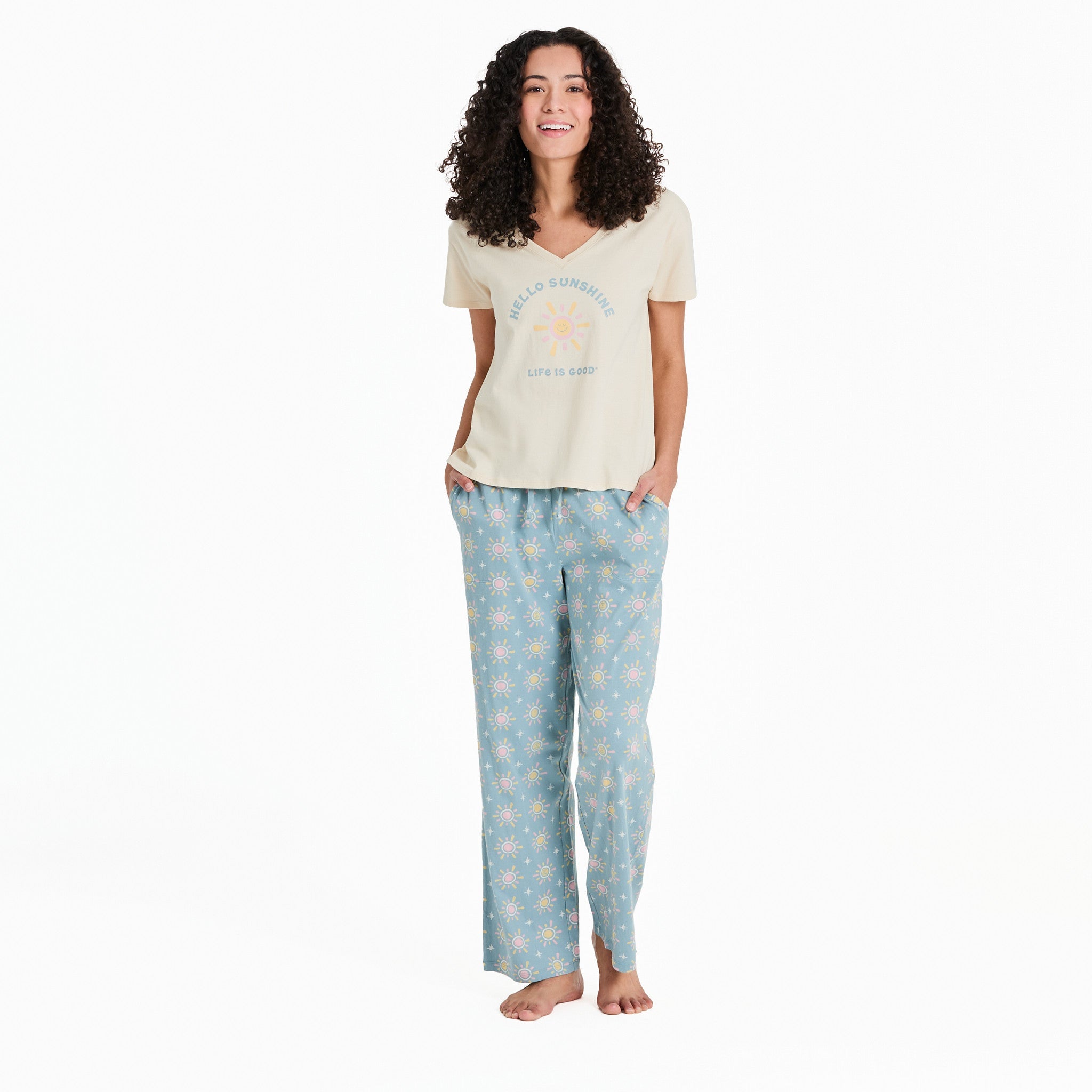 Women's Hello Sunshine Pattern Snuggle Up Sleep Pant