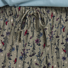 Women's Cardinal Winter Floral Pattern Snuggle Up Sleep Pant