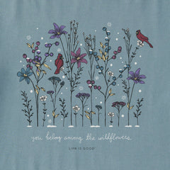 Women's Cardinal Wildflowers Long Sleeve Snuggle Up Sleep Tee