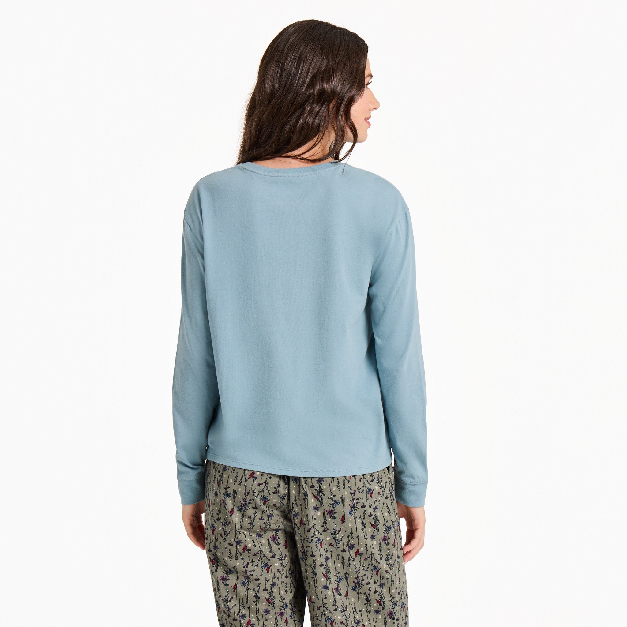 Women's Cardinal Wildflowers Long Sleeve Snuggle Up Sleep Tee