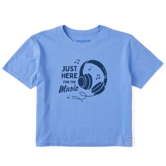 Women's Here for the Music Short Sleeve Crusher Boxy Tee