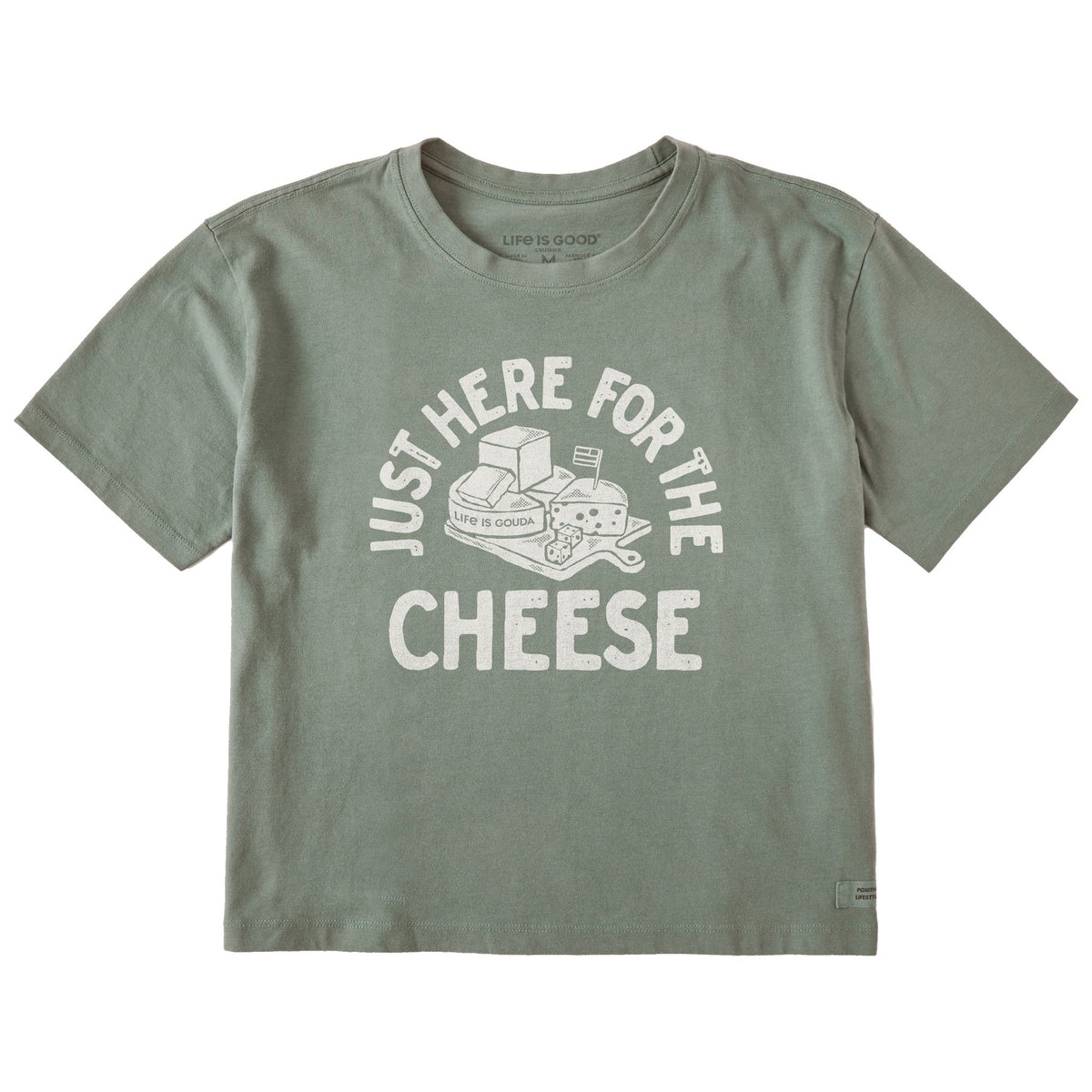 Women's Here for the Cheese Short Sleeve Crusher Boxy Tee