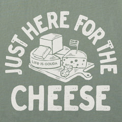 Women's Here for the Cheese Short Sleeve Crusher Boxy Tee