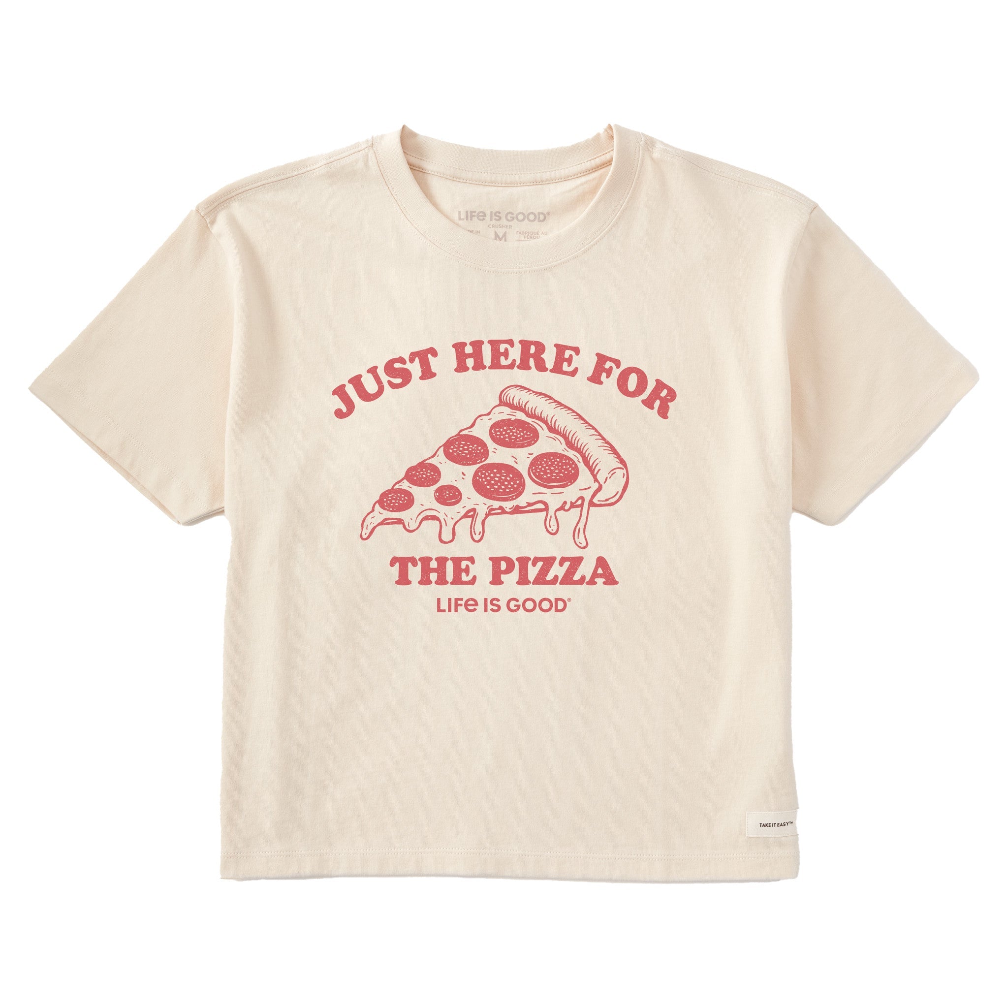 Women's Here for the Pizza (Pepperoni) Short Sleeve Crusher Boxy Tee