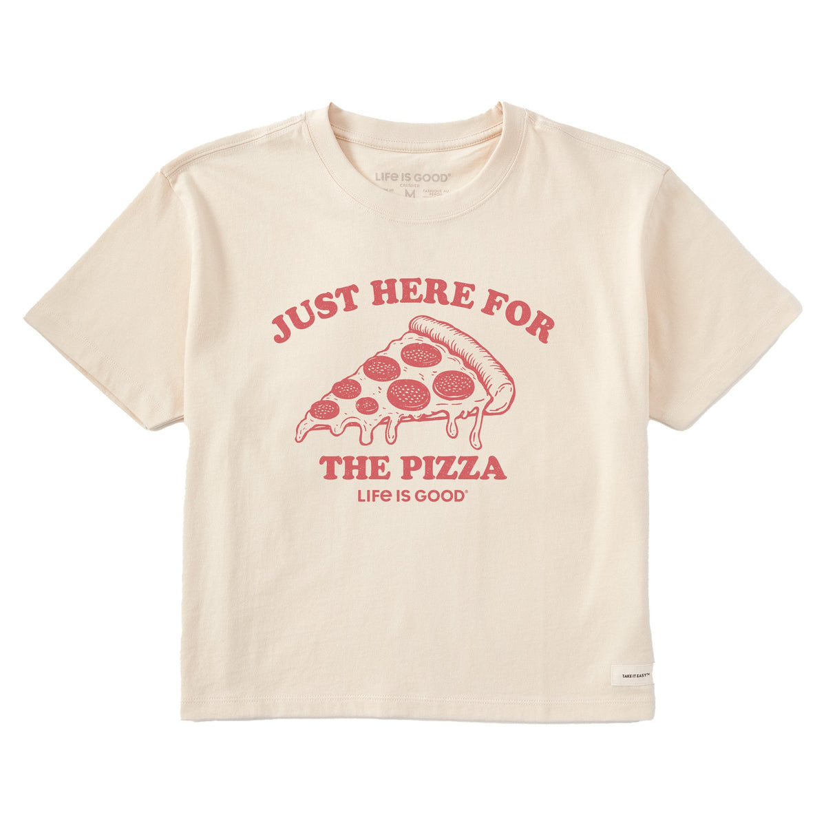 Women's Here for the Pizza (Pepperoni) Short Sleeve Crusher Boxy Tee