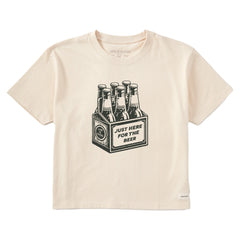 Women's Here for the Beer (6 pack) Short Sleeve Crusher Boxy Tee