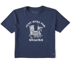 Women's Here for the Snacks Short Sleeve Crusher Boxy Tee