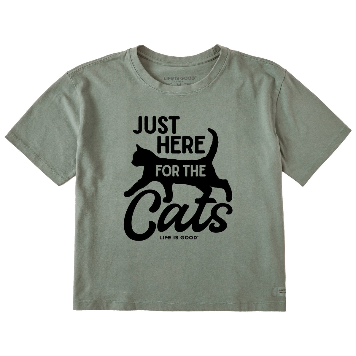 Women's Here for the Cats Short Sleeve Crusher Boxy Tee